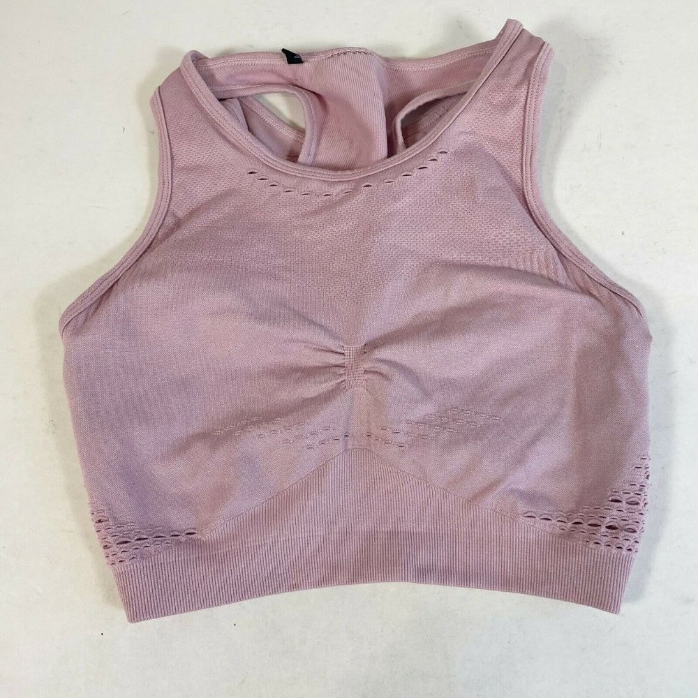 Gymshark Womens Racerback Tank Seamless Sports Bra Purple XS Stretch Training